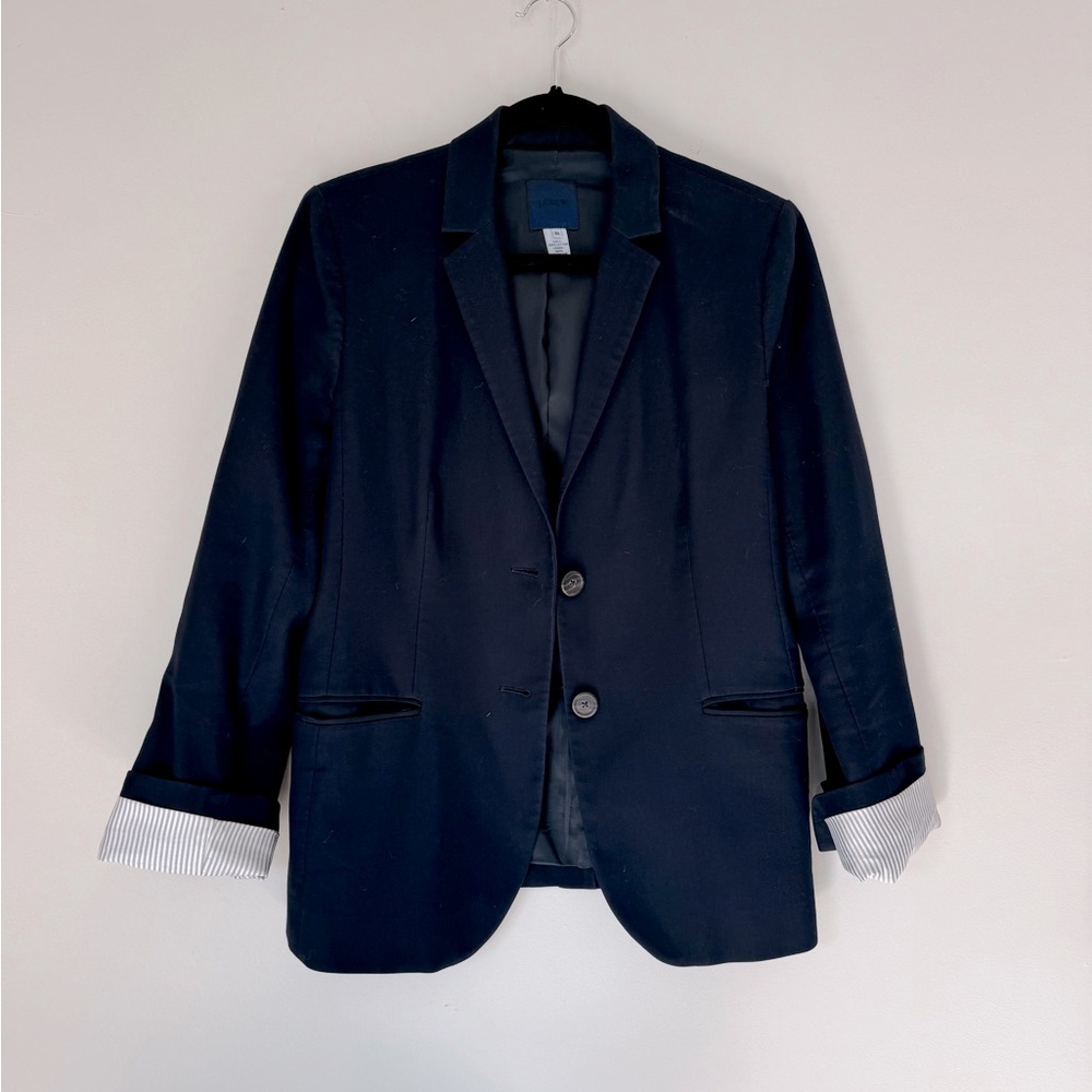 JCREW Striped Navy Blazer